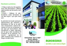 Agribusiness – a new challenge for youth in the Region – workshop, will be organized by the Faculty of Agriculture at “Fan S. Noli” University of Korca and will be held on 7th of June 2018 at the Faculty of Agriculture, “Fan S. Noli” University of Korca, Albania.